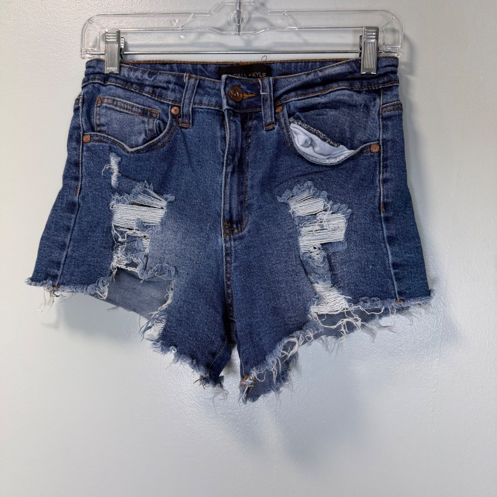 Kendall + Kylie The Icon Short Distressed Denim Cut Off Jean Shorts Size 3/26